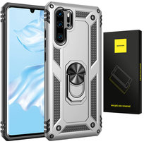 ETUI PANCERNE Spacecase RING NX UCHWYT MAGNETYCZNY RING CASE OBUDOWA PLECKI HUAWEI P30 PRO SREBRNY Spacecase