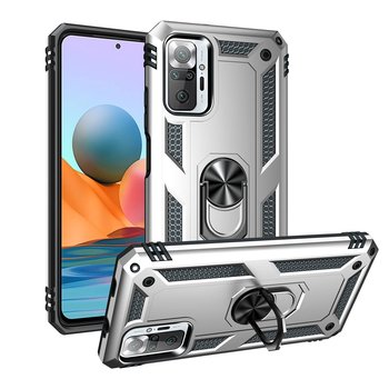 ETUI PANCERNE Spacecase RING NX UCHWYT MAGNETYCZNY RING CASE OBUDOWA PLECKI REDMI NOTE 10 PRO SREBRNY - Spacecase