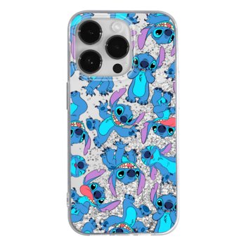 Etui płynny brokat do Apple IPHONE 11 PRO MAX Disney: Stich 022 oryginalne i oficjalnie licencjonowane, Srebrny - ERT Group