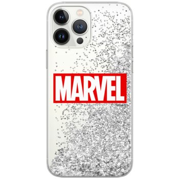 Etui płynny brokat do Apple IPHONE 12 / 12 PRO Marvel: Marvel 006 oryginalne i oficjalnie licencjonowane, Srebrny - ERT Group