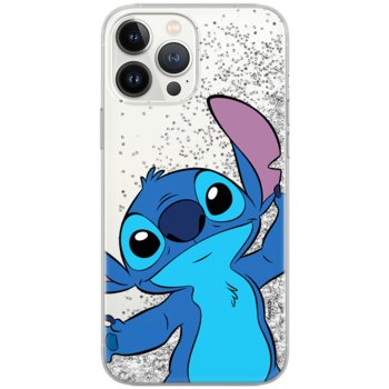 Etui płynny brokat do Apple IPHONE 14 Disney: Stich 018 oryginalne i oficjalnie licencjonowane, Srebrny - ERT Group