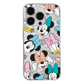 Etui płynny brokat do Apple IPHONE 14 PRO Disney: Disney Friends 018 oryginalne i oficjalnie licencjonowane, Srebrny - ERT Group