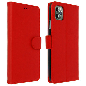 Etui-portfel z klapką, etui magnetyczne z podstawką do Apple iPhone 11 Pro Max – czerwone - Avizar