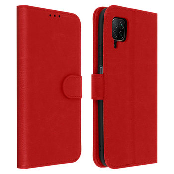 Etui-portfel z klapką, etui magnetyczne z podstawką do Huawei P40 lite – czerwone - Avizar