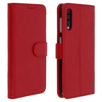 Etui-portfel z klapką, etui magnetyczne z podstawką do Samsunga Galaxy A50 – czerwone - Avizar