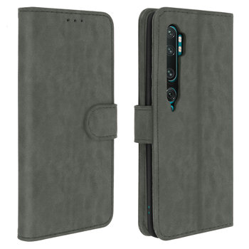 Etui-portfel z klapką, etui magnetyczne z podstawką do Xiaomi Mi Note 10 – Szare - Avizar