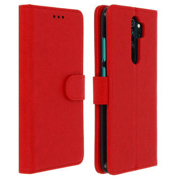 Etui-portfel z klapką, etui magnetyczne z podstawką do Xiaomi Redmi Note 8 Pro – czerwone - Avizar