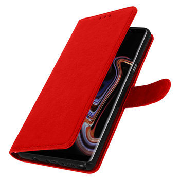 Etui-portfel z klapką, etui magnetyczne z podstawką Samsung Galaxy Note 9 - czerwone - Avizar