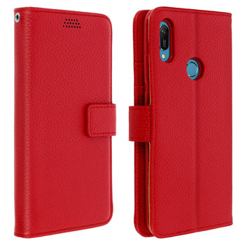 Etui-portfel z klapką, etui slim cover Huawei Y6 2019, silikonowa obudowa – czerwone - Avizar