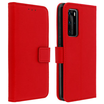 Etui-portfel z klapką, wąska obudowa Huawei P40, silikonowa obudowa – czerwone - Avizar