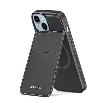 Etui portfel z podstawką 3w1 do iPhone 15 Plus MagSafe blokada RFID Dux Ducis Rafi Mag - czarne - Dux Ducis