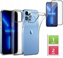 ETUI PRZEZROCZYSTE +SZKŁO PEŁNE 5D do APPLE IPHONE 13 PRO MAX 2MM-