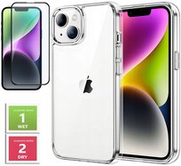 ETUI PRZEZROCZYSTE +SZKŁO PEŁNE 5D do APPLE IPHONE 14 2MM