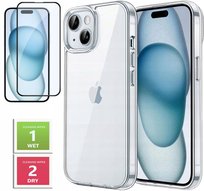 ETUI PRZEZROCZYSTE +SZKŁO PEŁNE 5D do APPLE IPHONE 15 PLUS 2MM