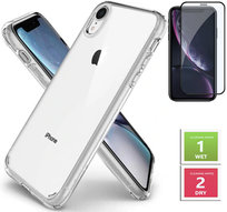 ETUI PRZEZROCZYSTE +SZKŁO PEŁNE 5D do APPLE IPHONE XR 2MM