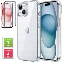 ETUI PRZEZROCZYSTE +SZKŁO PEŁNE 5D do IPHONE 15 2MM