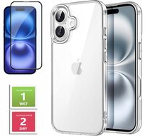 ETUI PRZEZROCZYSTE +SZKŁO PEŁNE 5D do IPHONE 16 2MM