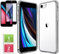 ETUI PRZEZROCZYSTE +SZKŁO PEŁNE 5D do IPHONE 8 / 7 2MM