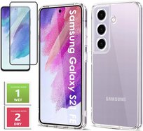 ETUI PRZEZROCZYSTE +SZKŁO PEŁNE 5D do SAMSUNG GALAXY S21 FE 2MM