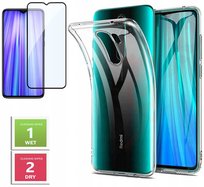 ETUI PRZEZROCZYSTE +SZKŁO PEŁNE 5D do XIAOMI NOTE 8 PRO 2MM