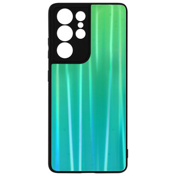 Etui Samsung Galaxy S21 Ultra Bi-materiał Holograficzne Błyszczące Cienkie zielone - Avizar