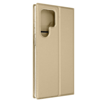 Etui Samsung Galaxy S22 Ultra Card Case z funkcją podstawki Satynowe wykończenie złote - Dux Ducis