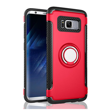 Etui, Samsung Galaxy S8 Plus, Pancerne Magnet Ring, czerwony - EtuiStudio