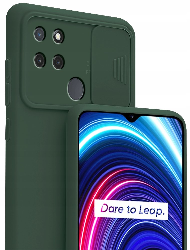 SEEKO Cover Per Realme C21Y / Realme C25Y, Scorrevole [Protezione Fotocamera] Militare Antiurto Silicone Custodia, Con 360° Anello Supporto Kickstand