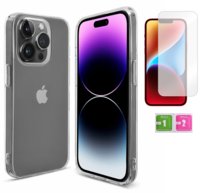 Etui silikonowe 2mm do IPHONE 14 PRO MAX obudowa case + szkło na ekran 9H