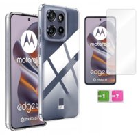 Etui silikonowe 2mm do MOTOROLA EDGE 50 NEO przezroczyste obudowa + szkło