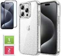 Etui SILIKONOWE do APPLE IPHONE 15 PRO MAX +Szkło 5D BROKAT SHINE Case 2MM