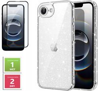 Etui SILIKONOWE do APPLE iPHONE 16E +Szkło 9H BROKAT SHINE Case 2MM