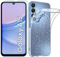 Etui SILIKONOWE do SAMSUNG GALAXY A15 +Szkło 9H BROKAT SHINE Case 2MM