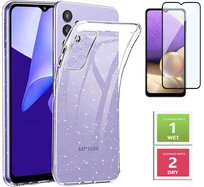 Etui SILIKONOWE do SAMSUNG GALAXY A32 5G +Szkło 9H BROKAT SHINE Case 2MM