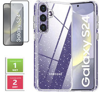Etui SILIKONOWE do SAMSUNG GALAXY S24 +PEŁNE Szkło BROKAT SHINE Case 2MM