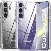 Etui SILIKONOWE do SAMSUNG GALAXY S24 +Szkło 9H BROKAT SHINE Case 2MM