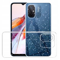 Etui SILIKONOWE do XIAOMI REDMI 12C +Szkło 9H BROKAT SHINE Case 2MM