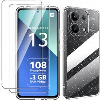 Etui SILIKONOWE do XIAOMI REDMI NOTE 13 4G +Szkło 9H BROKAT SHINE Case 2MM