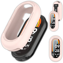 Etui silikonowe Vanfone do Xiaomi Mi Smart Band 8/9, pudrowy róż