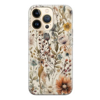 Etui silikonowe z nadrukiem Apple iPhone 14 Pro Łąka beż