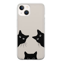 Etui silikonowe z nadrukiem Apple iPhone 15 Czarne koty