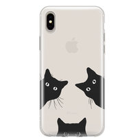 Etui silikonowe z nadrukiem Apple iPhone XS Czarne koty