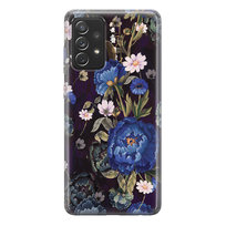 Etui silikonowe z nadrukiem Samsung Galaxy A33 5G Niebieskie piwonie