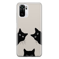 Etui silikonowe z nadrukiem Xiaomi Redmi Note 10 4G Czarne koty