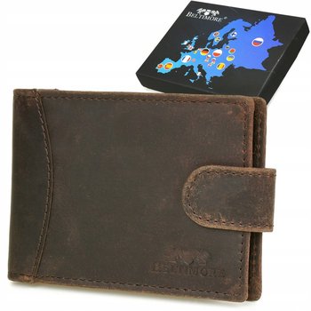 Etui skórzane na dokumenty karty wizytownik RFiD ciemny brąz C85 brązowy, beżowy - Beltimore
