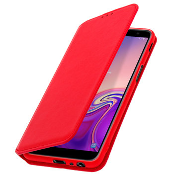 Etui Slim Case, etui z podstawką Classic Edition z kieszenią na kartę do Galaxy J6 Plus — czerwone - Avizar