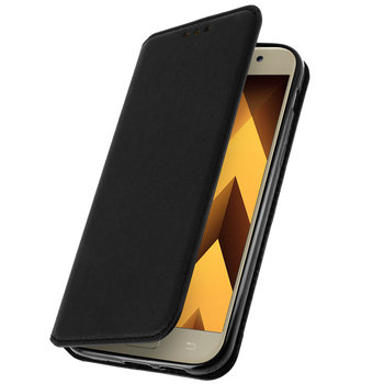 Etui Slim Case, etui z podstawką Classic Edition z miejscem na kartę do Galaxy A3 2017 – czarne - Avizar