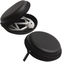 Etui słuchawkowe BEMAX Basic Case - 8x3 cm czarne etui na słuchawki przewodowe organizer z zamkiem kieszonka podróżowe ochronne akcesoria audio Nelips
