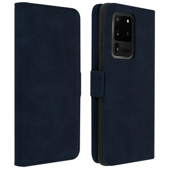 Etui Stand Folio z kieszeniami na karty Samsung Galaxy S20 Ultra - ciemnoniebieskie - Avizar