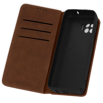 Etui Stand Folio z miejscem na karty do Motorola Moto G 5G Plus - brązowe - Avizar